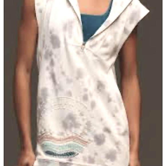 NWT Daily Practice by Anthropologie Embroidered Sleeveless Tunic Sweatsh… - Picture 4 of 13